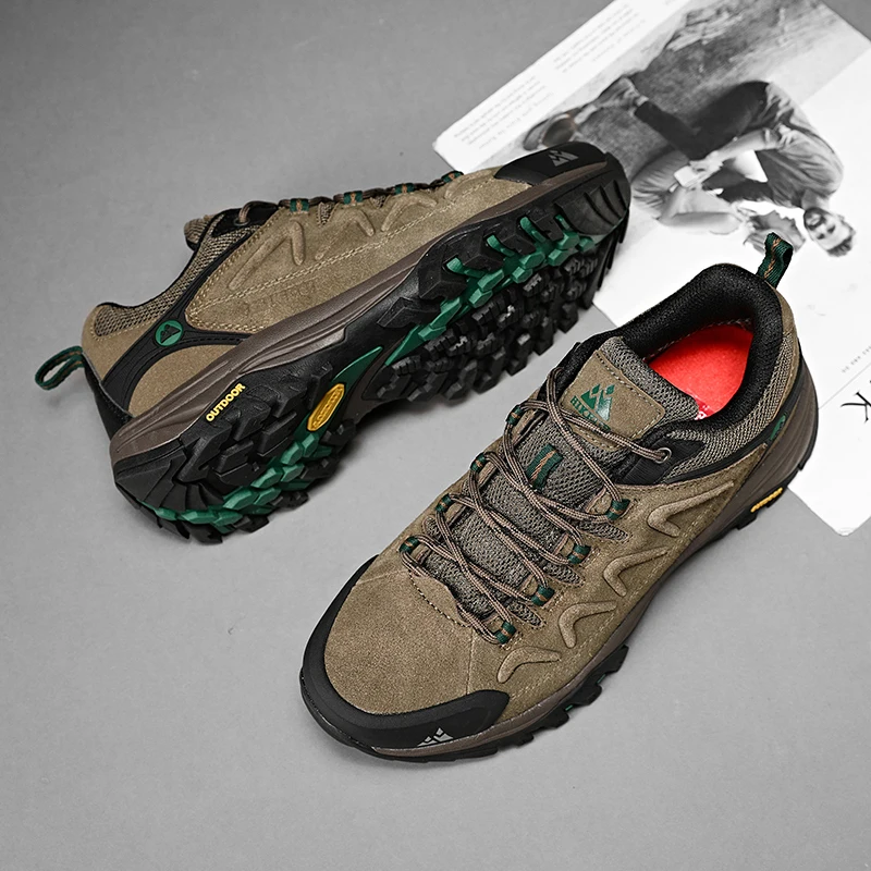 HIKEUP Botas Senderismo Cuero – trekking outdoor hombre - imagen 3
