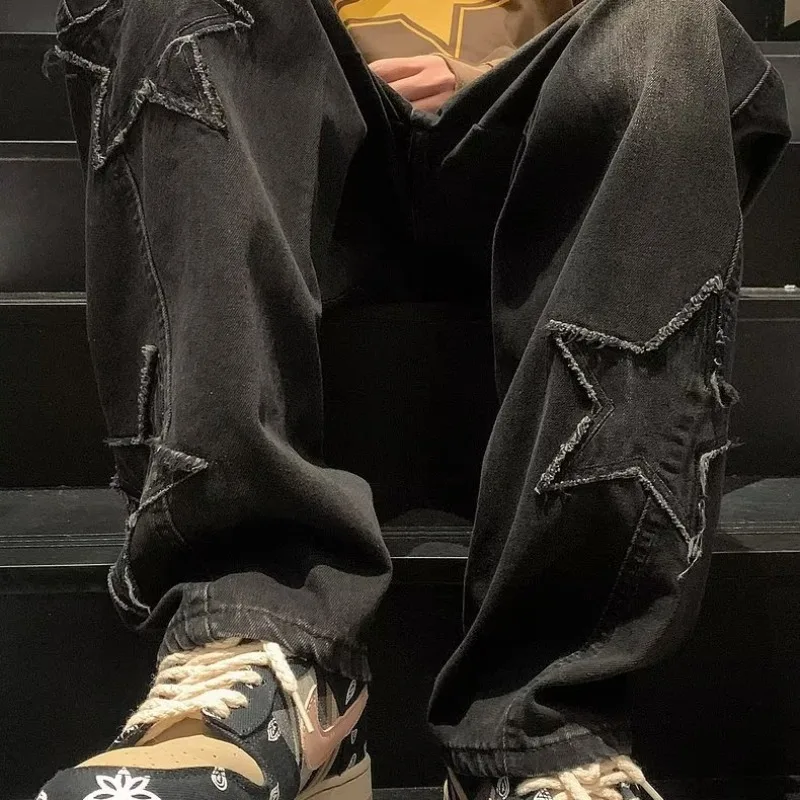Straight-Leg Jeans For Men, High-End Feel, Trendy Brand, Wide-Leg Pants, Autumn And Winter Style, Loose Fit, American High