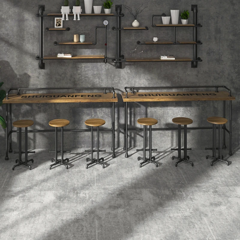 

Cocktail Side High Bar Table Standing Long Wood Coffee Bar Table Nightclub Buffet Party Mesa Comedor Furniture Home LJ50BT