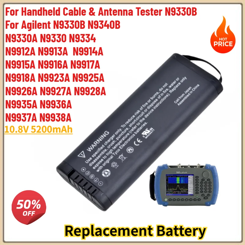 For Agilent Agilent N9330 N9912a N9913A N9914A N9330B N9330A N9334 N9340B High Quality Replacement Battery 10.8V 5200mAh