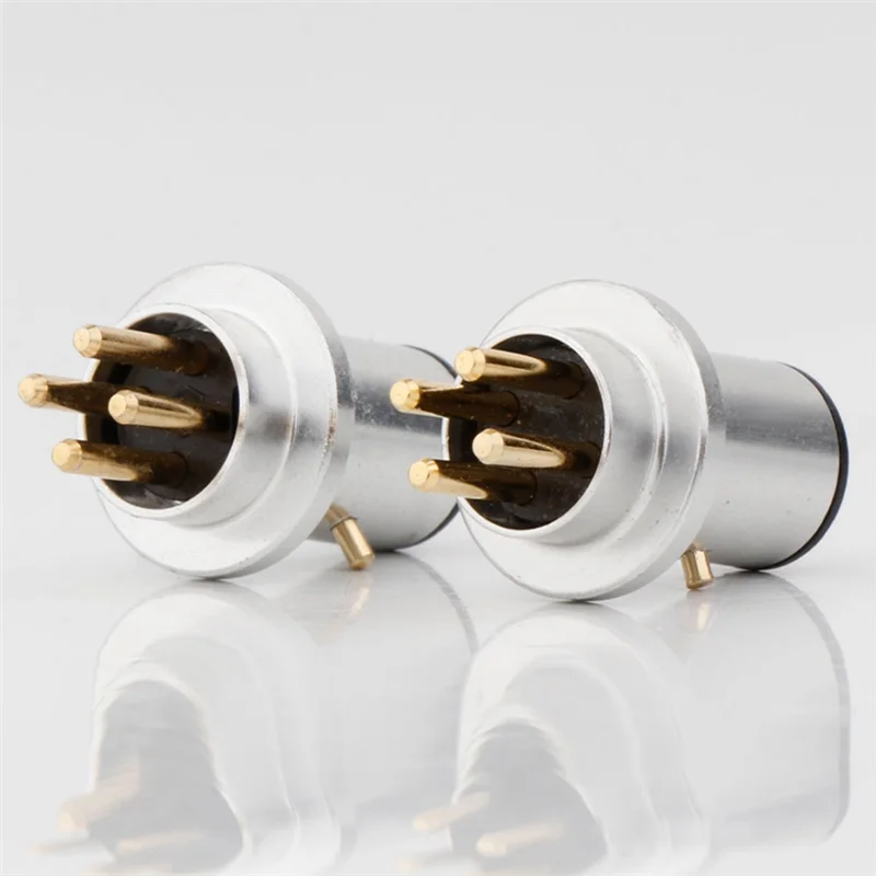 AD23-1 قطعة DIN مطلية بالذهب التوصيل الدوار Tonearm 4 دبوس ذكر DIN موصل أجزاء الملحقات ل ريجا لين روكسان مشروع غريس