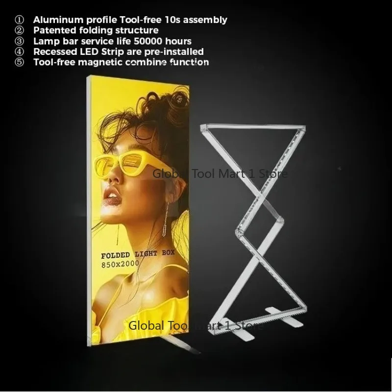 Double Sided Advertising Light Emitting Diode Light Box Light Box Exhibition Pop-up Display 10s Assembled Luminous Display