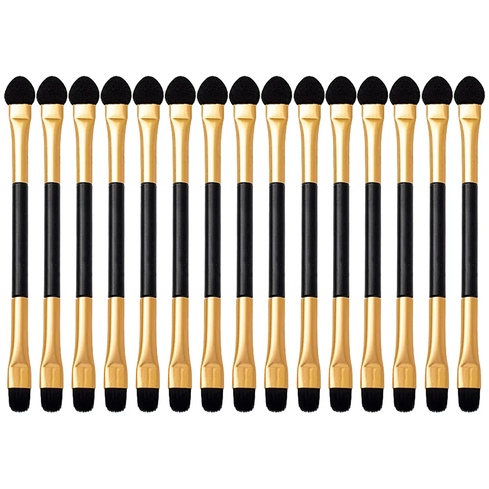 15pcs 메이크업 브러쉬 세트 더블 엔드 아이섀도우 어플리케이터 여성용 소형 아이섀도우 스틱 블렌딩 도구 액세서리
