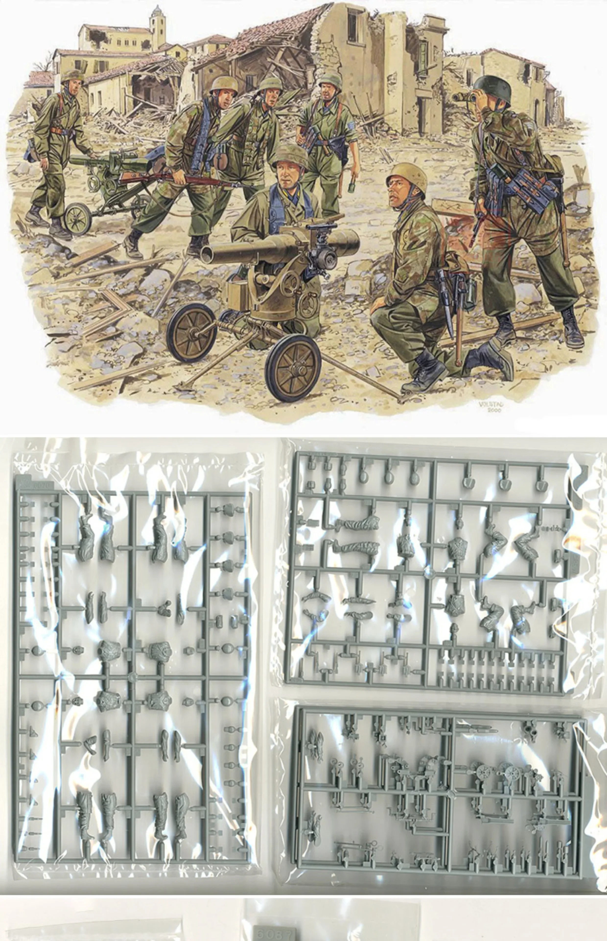 DRAGON Assembled Model Kit 6147 German 7.5cm Type 40 recoilless gun with Airborne Hunter Group 1/35