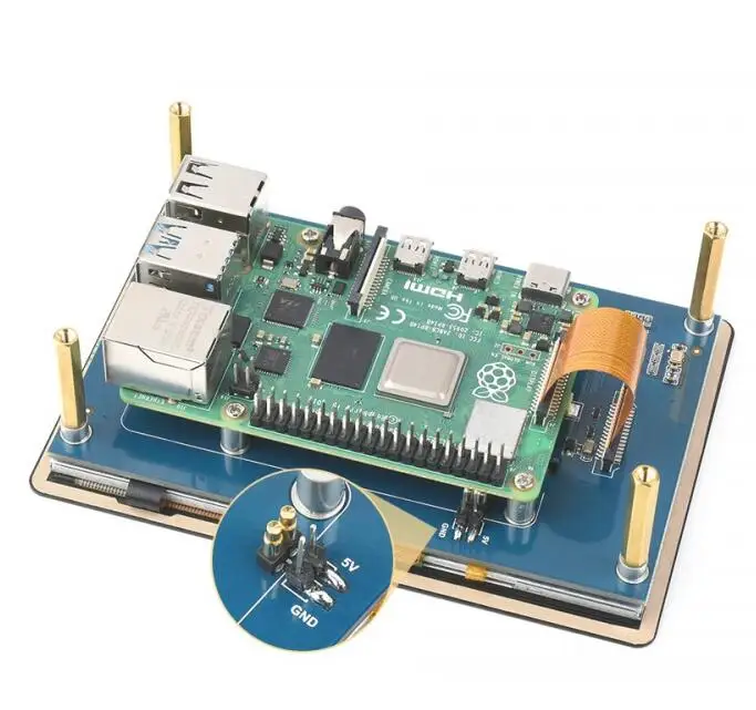 Waveshare Pantalla táctil capacitiva IPS de 5 pulgadas para Raspberry Pi, 800 × 480, interfaz DSI, baja potencia
