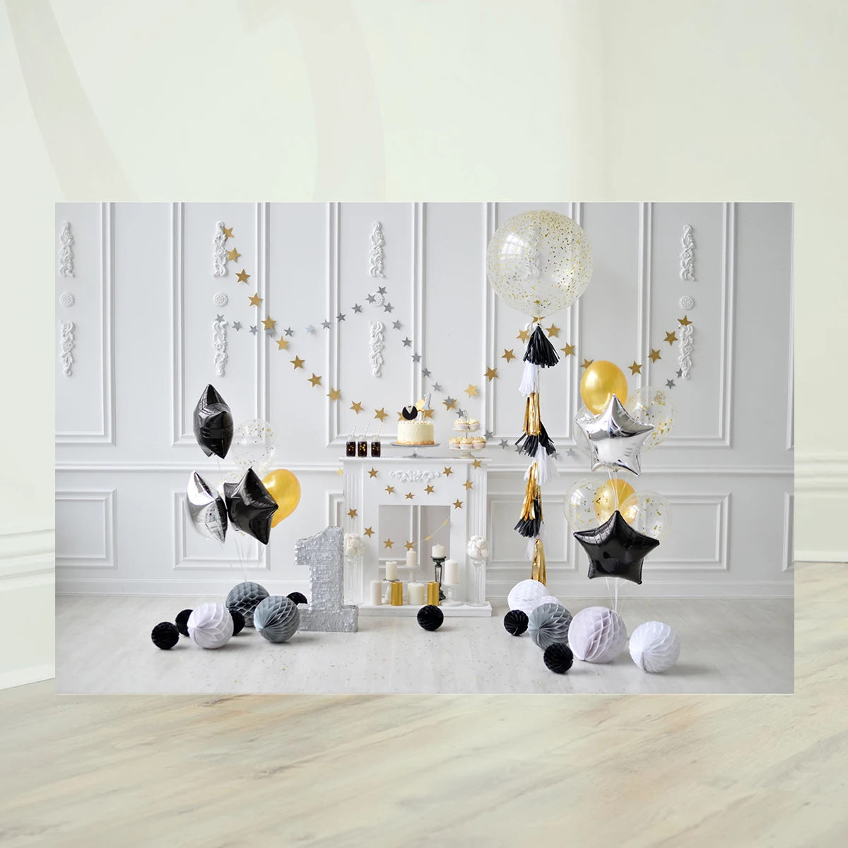 

5X3Ft Balloon Background Cloth 1St Birthday Photo Backdrop For Kids Photography Studio Props Wrinkle Free