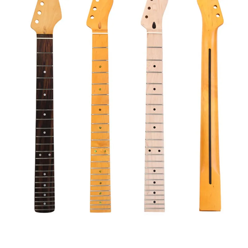 22Frets Yellow Matte Paint Electric Guitar Neck With Rosewood Maple Fingerboard Inlay Dots Musical Instrument Accessories