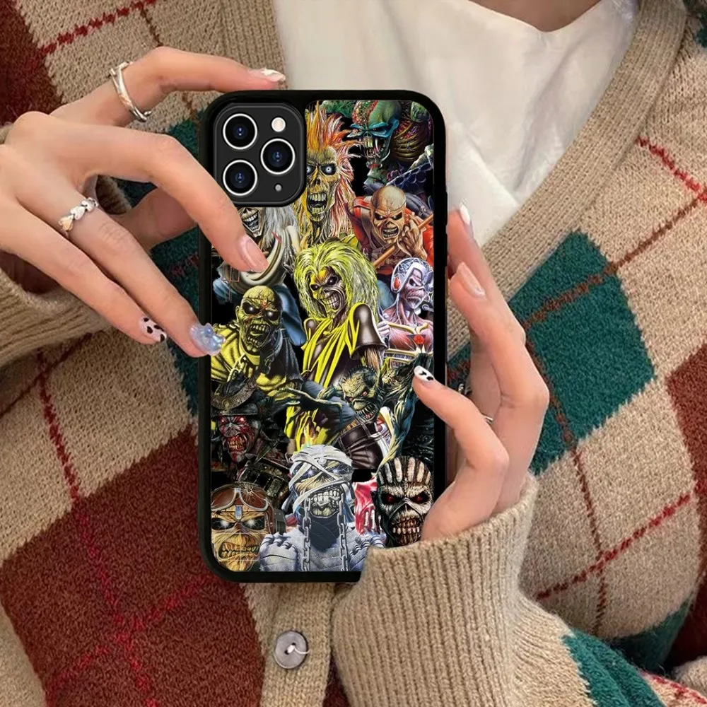 I-IronS Rock M-Maiden Band Phone Case Silicone PC+TPU For For iPhone  11 12 13 14 15 16 Plus Pro Max Cover