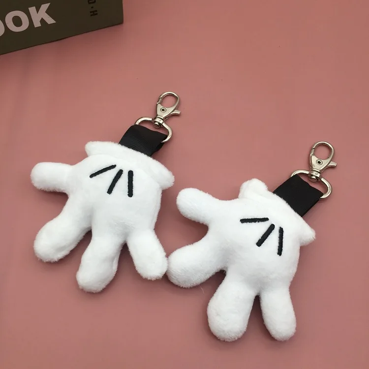 10Pcs/Set Disney Anime Mickey Mouse Palm Pendant Soft Toy Keychain Girls Boy Holiday Gift