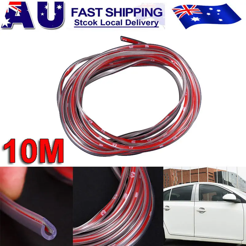 10M PVC Car Door Edge Guard Invisible Slim Strip Heat Resistant Waterproof Adhesive Removable for Sedan Door Guards Car Guards