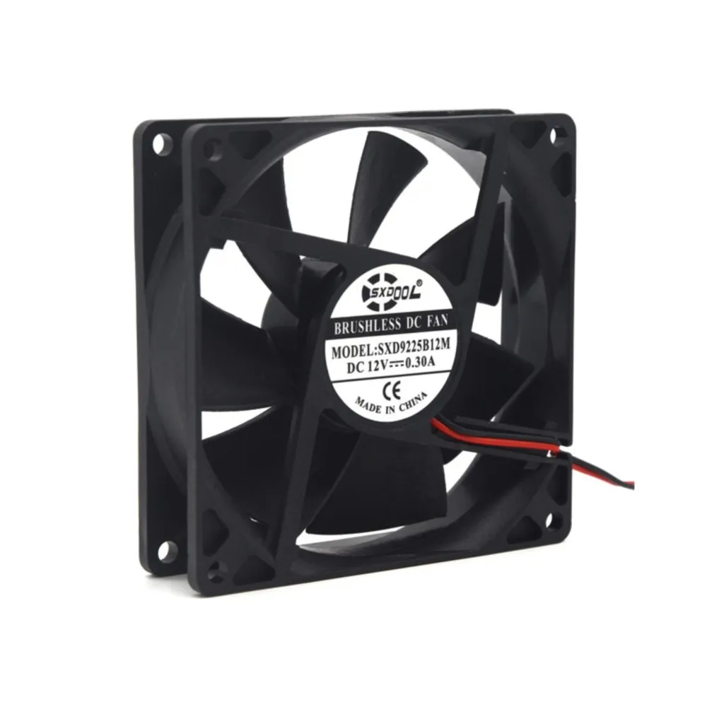 1PCS Computer Fan 92mm 90mm DC 12V 2Pin 92x92x25mm Dual Ball Bearing CPU Cooling Cooler Molex 4D Connector