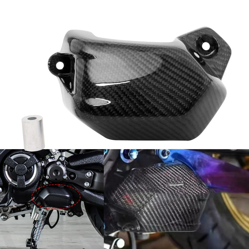Motorcycle Real Carbon Fiber Frame Middle Column Guard Protector Decorative Cover For YAMAHA T-MAX 560 530 2017-2020