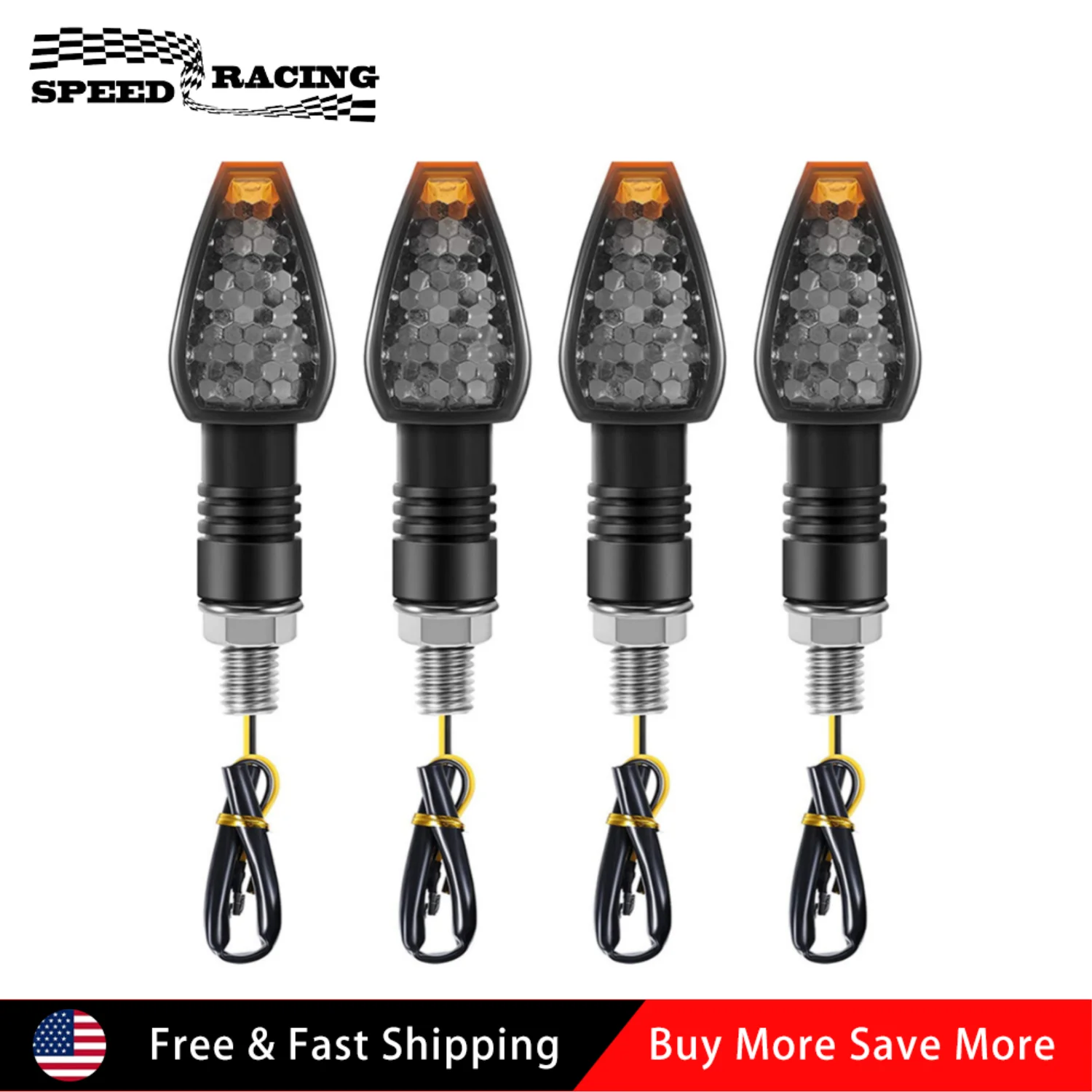 4 pz 12 V Indicatori di direzione in plastica LED Doppi per moto Dirt Bike Luce Lampeggiante MP-SL003