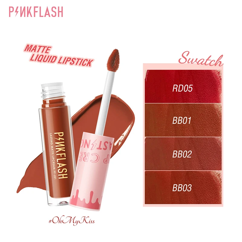 Liquid Lipstick Long-lasting Vibrant Shades Smooth Application Top-rated Lip Gloss Lightweight Must-have Makeup Pinkflash Matte