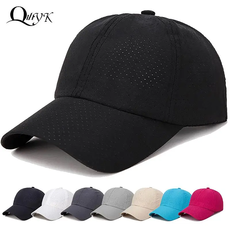 Summer Baseball Cap Solid Thin Mesh Portable Quick Dry Breathable Sun Hat Women Men Golf Tennis Running Hiking Camping