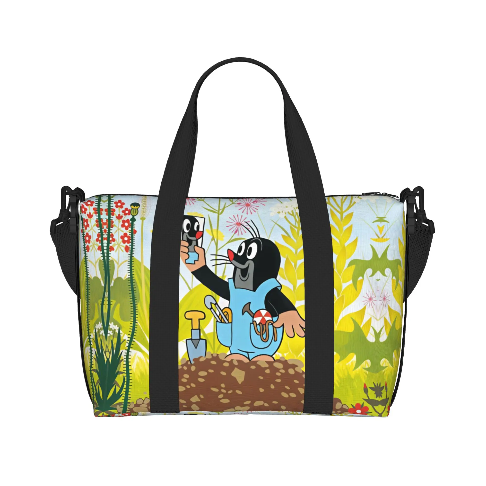 Custom Cartoon T-The L-Little M-Mole Tote Bag for Women Big Capacity Anima Krtek Krtecek Gym Beach Travel Bags