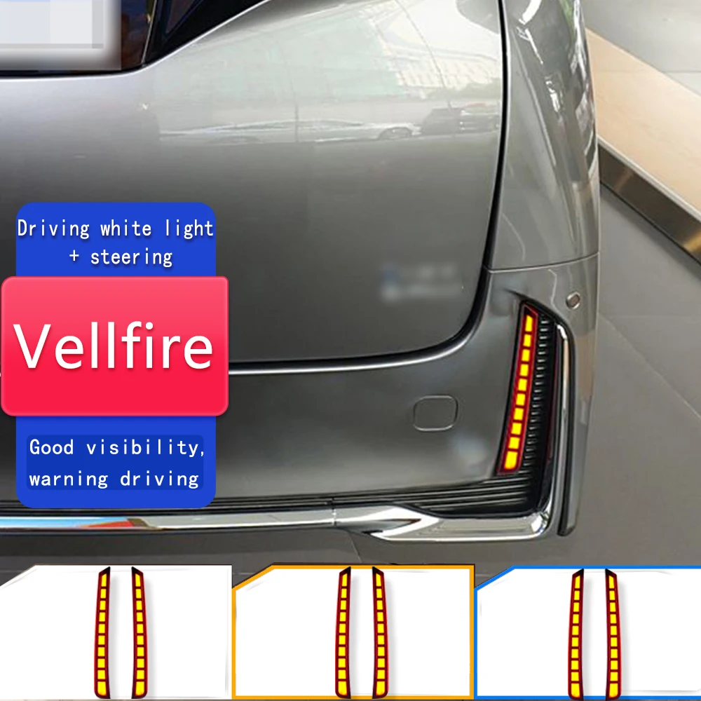 

2PCS Reflector For Toyota Vellfire 40 series 2024 2025 LED Rear Fog Lamp Bumper Light Auto Brake Light Turn Signal