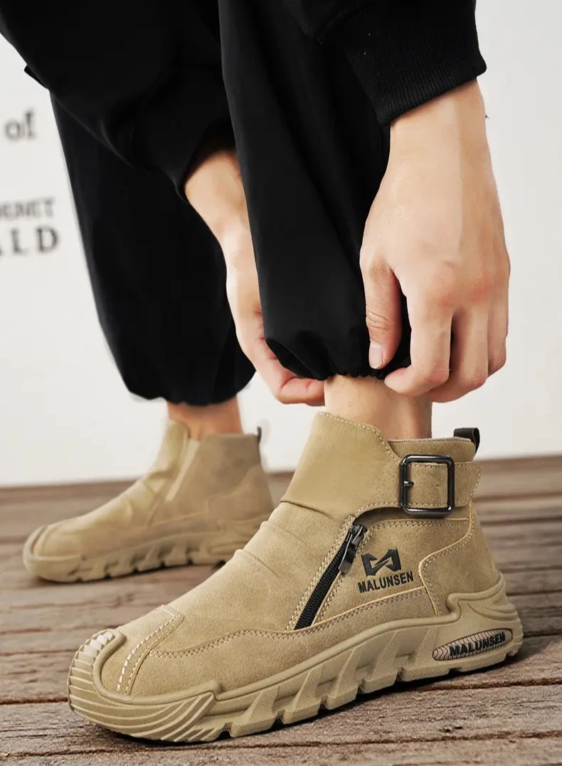 

Men's Casual Sport Boots Spring Autumn Anti-slip Wear-resistant High-top Workwear oes ort Boots Korean sneakers men