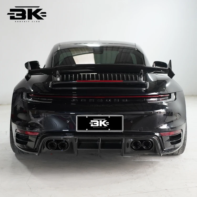 Rear Splitter for Porsche 911 992 Turbo S Upgrade Bra-Bus Style Rear Bumper Separator Dry Carbon Fiber Rear Diffuser