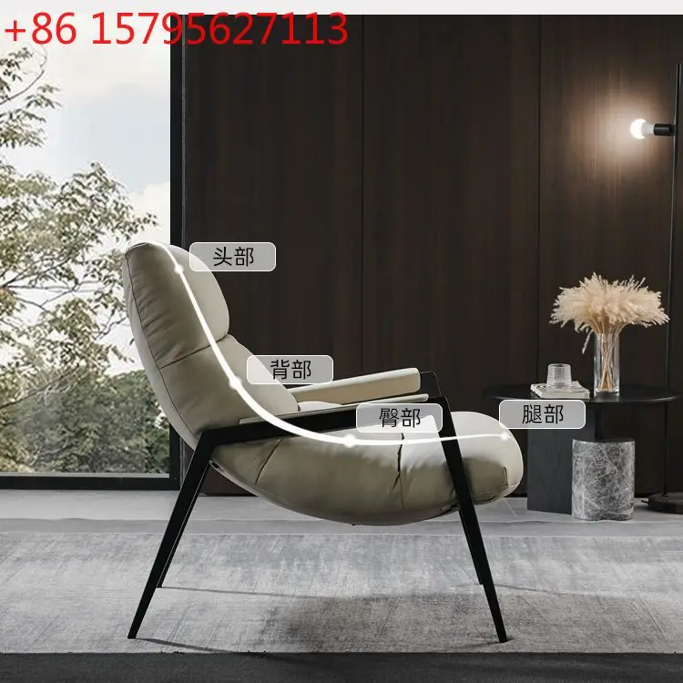 

Кресло-шезлонг из кожи, дизайнерское, в стиле лайт-люкс, для балкона или гостиной