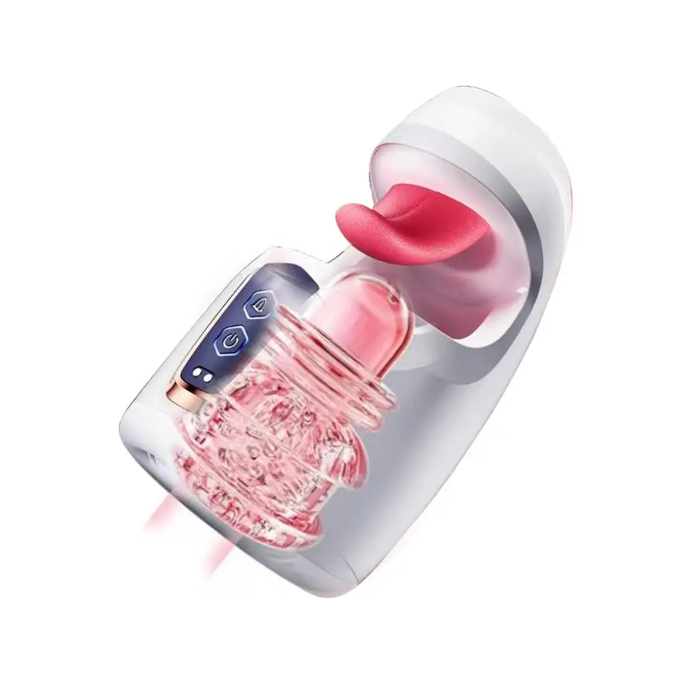 Brinquedos sexuais para homens língua lambendo masturbador masculino bolso buceta telescópica pênis trainer boquete sexo máquina Stroker produtos adultos