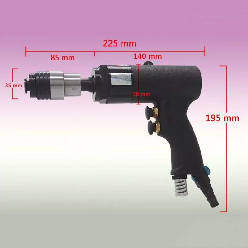 Imagem -06 - Máquina Pneumática Portátil Tapping Dispositivo Portátil Motor Pneumático Rebite Nut Gun tipo Power Thread Tap Broca Braçadeira M3-m12