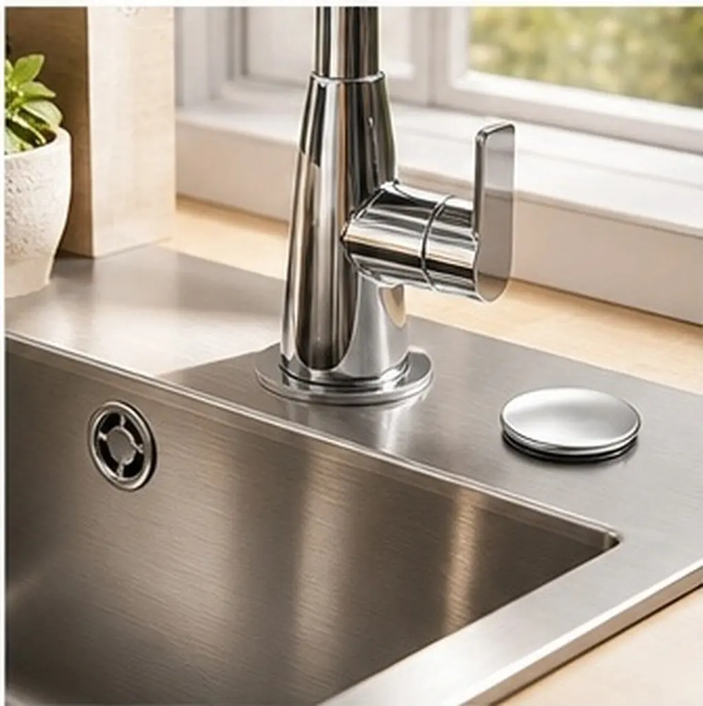 2Pcs Heavy-Duty Stainless Steel Sink Hole Cover – Leak-Proof Faucet Hole Plug for Washbasin & Kitchen Sink