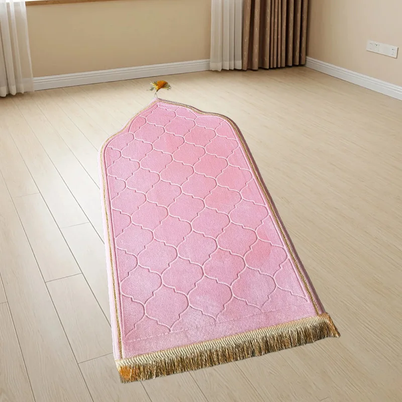 Floor mat irregular prayer flannel thickened short velvet gift sponge worship embossed carpet