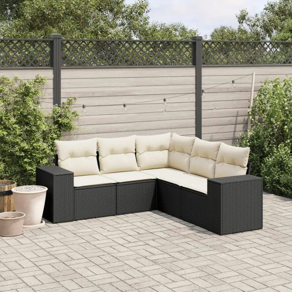 

Elegant Black and Cream Garden Sofa Set Outdoor Furniture Stylish Seating for Patio Yard Balcony Relaxation
