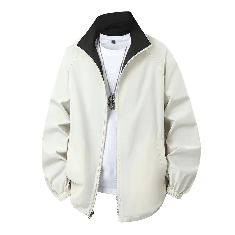 

Spring Autumn Outdoor Youth Fashion Handsome High Quality Comfortable Multi functional Stand up Collar Double sided Jacket