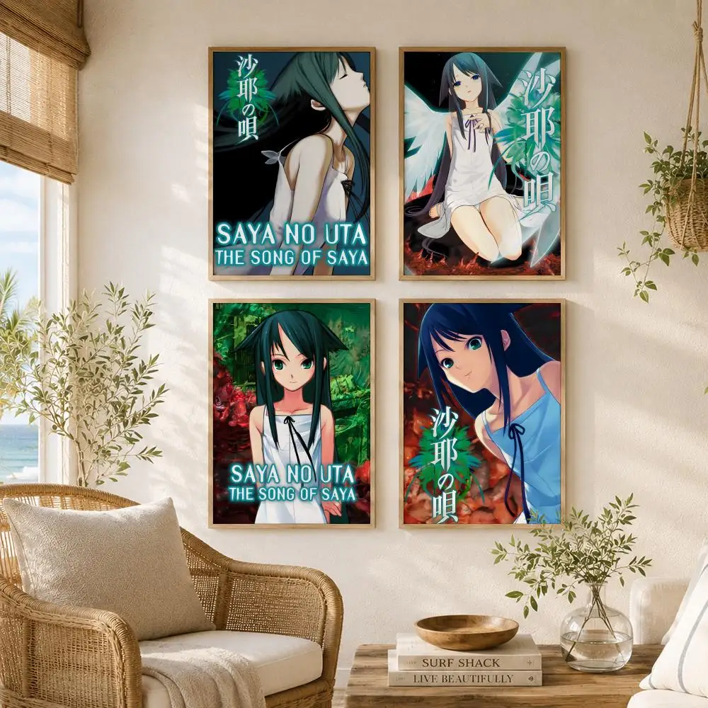 Game S-Saya No Uta The Song Of Saya Poster High-Quality Canvas Wall Mural Crease-Free For Living Room Bedroom Interiors