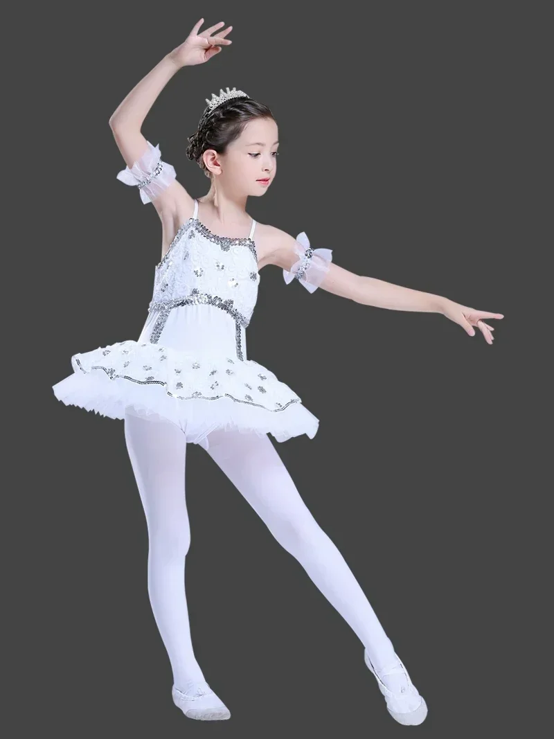 新しい子供の日チュチュリトルスワンダンスパフォーマンス服女の子チュチュパフォーマンス服バレエレオタード女性のためのドレス
