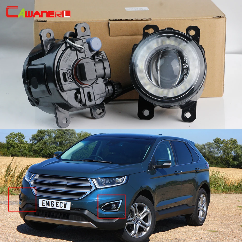 2 X 30W H11 LED Fog Light Angel Eye DRL For Ford Edge 2015 2016 2017 Car Glass Lens Fog Daytime Running Lamp Accessories