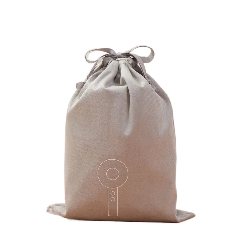 Bolsa de franela para secador de pelo, bolsa de almacenamiento plegable con cordón de gran capacidad, bolsa de almacenamiento para joyería y papelería a prueba de polvo que ahorra espacio
