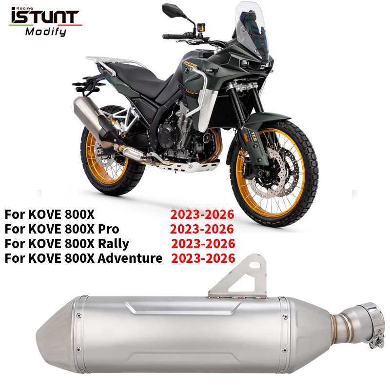 

Slip On For Kove 800X 800 X ADV Adventure Rally Pro 2023 - 2026 Motorcycle Exhaust Plug and Play Exhaust System Espace Muffler