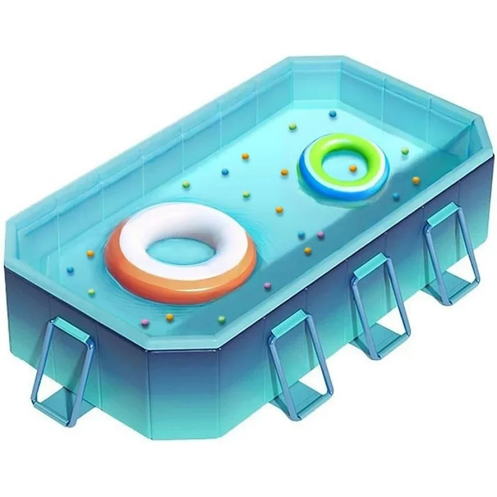 Foldable Non-Inflatable Swimming Pool,Hard Plastic Shell Portable Swimming Pool