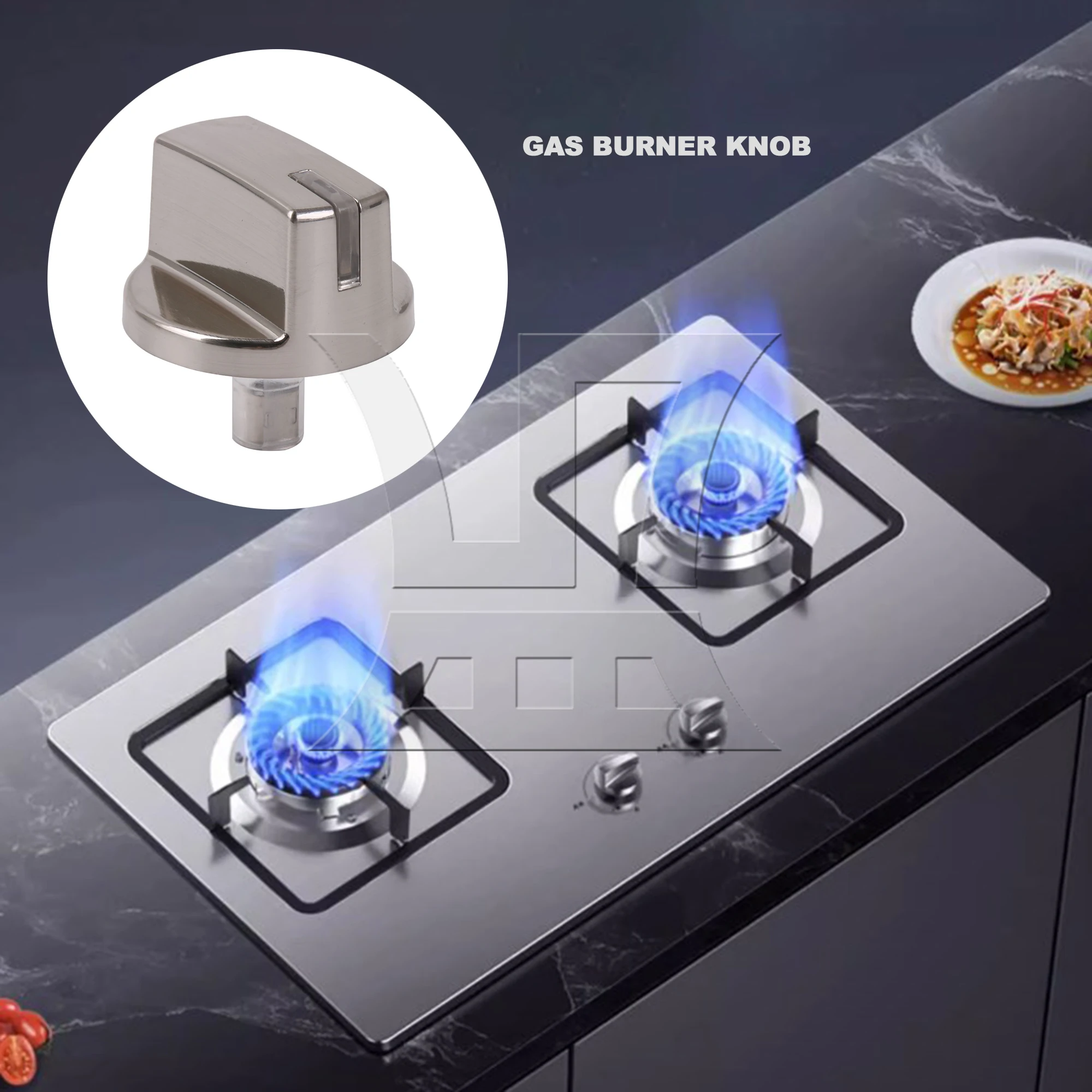 CNBTR Silver Burner Control Knob with 6x5.5mm Mount Hole Replacement for AP5594929