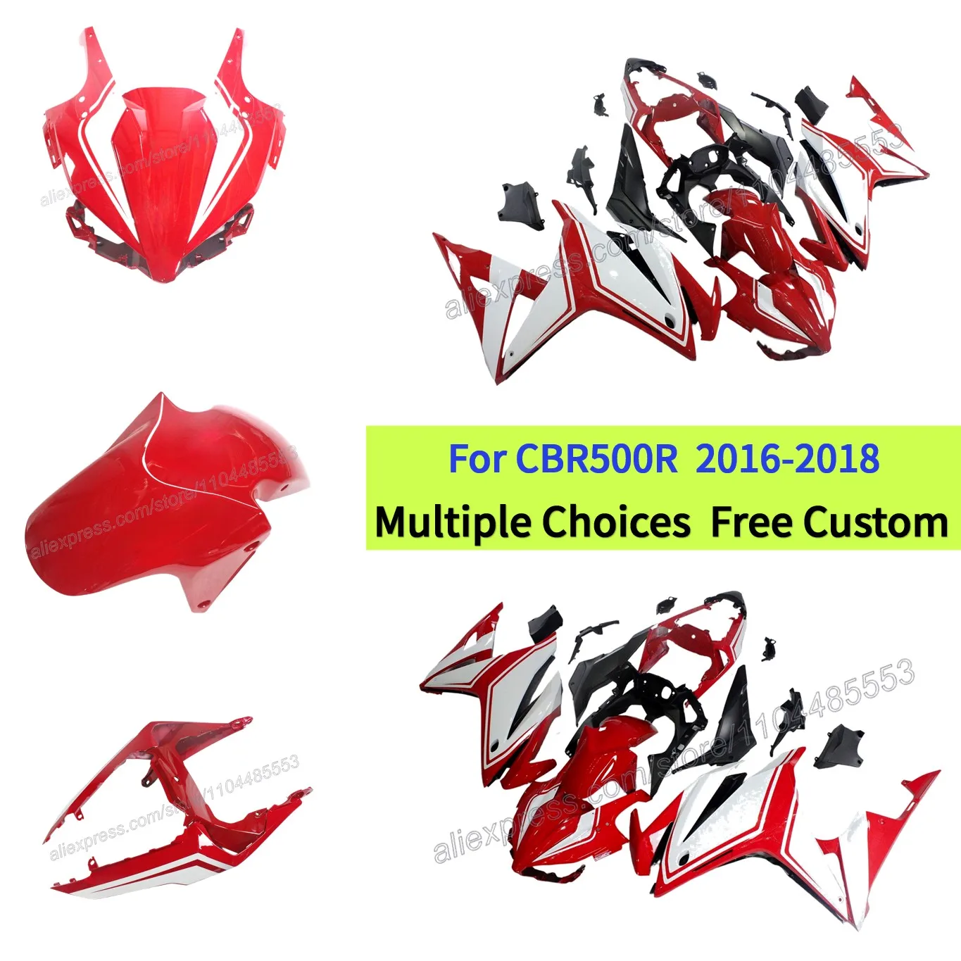 

Accessories CBR500R 2017 2016 CBR 500R 2018 Motorcycle Fairing Set Body Kit | red white