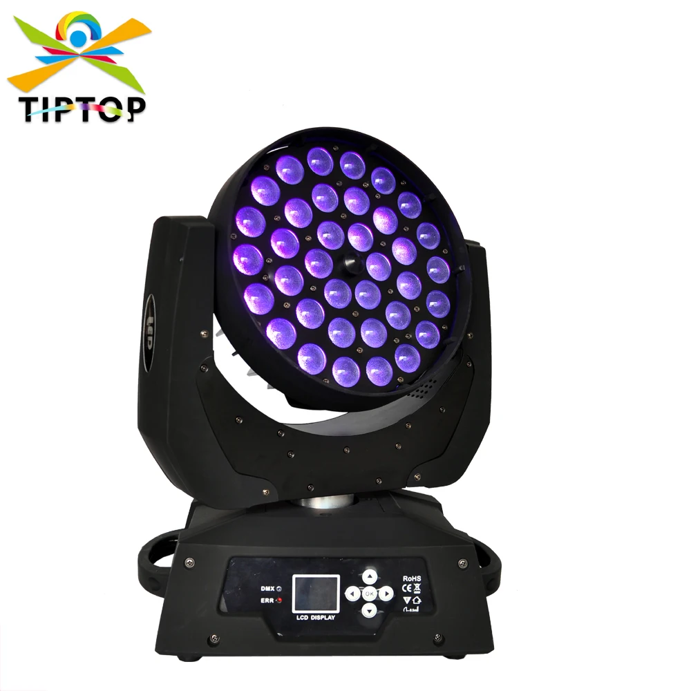 

Gigertop TP-L620C Zoom Led Moving Head Light 36x18W 6in1 RGBWA+UV DJ DMX Wash Light Good Quality Led Display 15-60 Degree Zoom