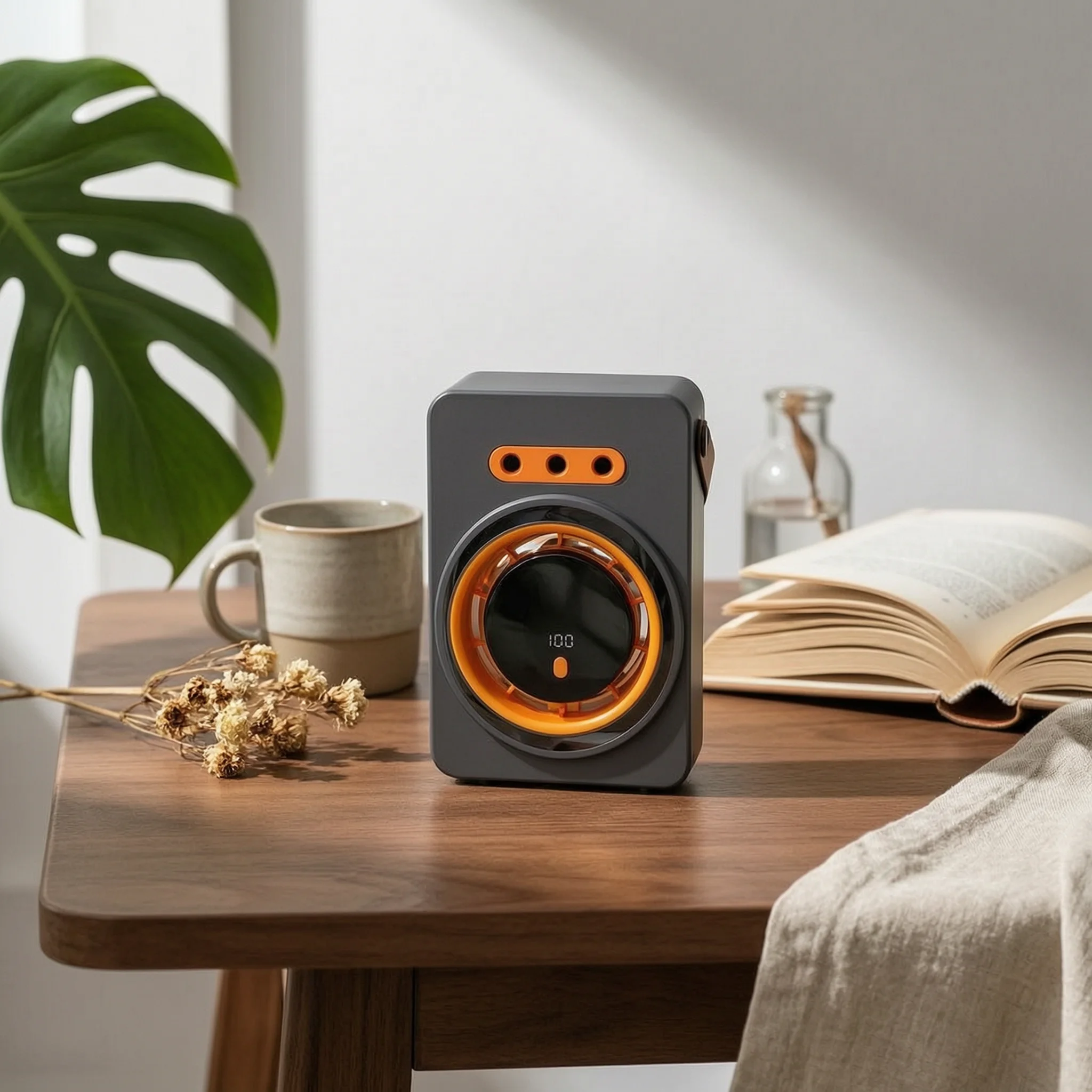 

Humidifying Fan Mist Outlet Rechargeable Desktop Fan Small Appliance Rounded Corners Climate Device Cordcordless Convenience