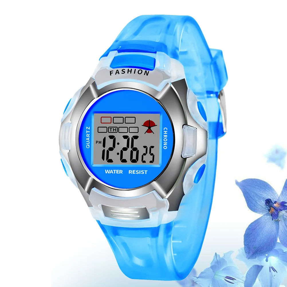 

Waterproof Luminous Kids Watch Blue Digital Sports Watch with Time Date Week Alarm Stopwatch Function for Children Outdoor