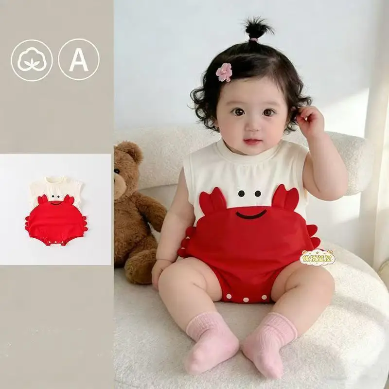 Baby Bag Fart Clothes Summer Thin Cartoon Baby Clothes Summer Clothes Cute Super Cute Newborn Rompers