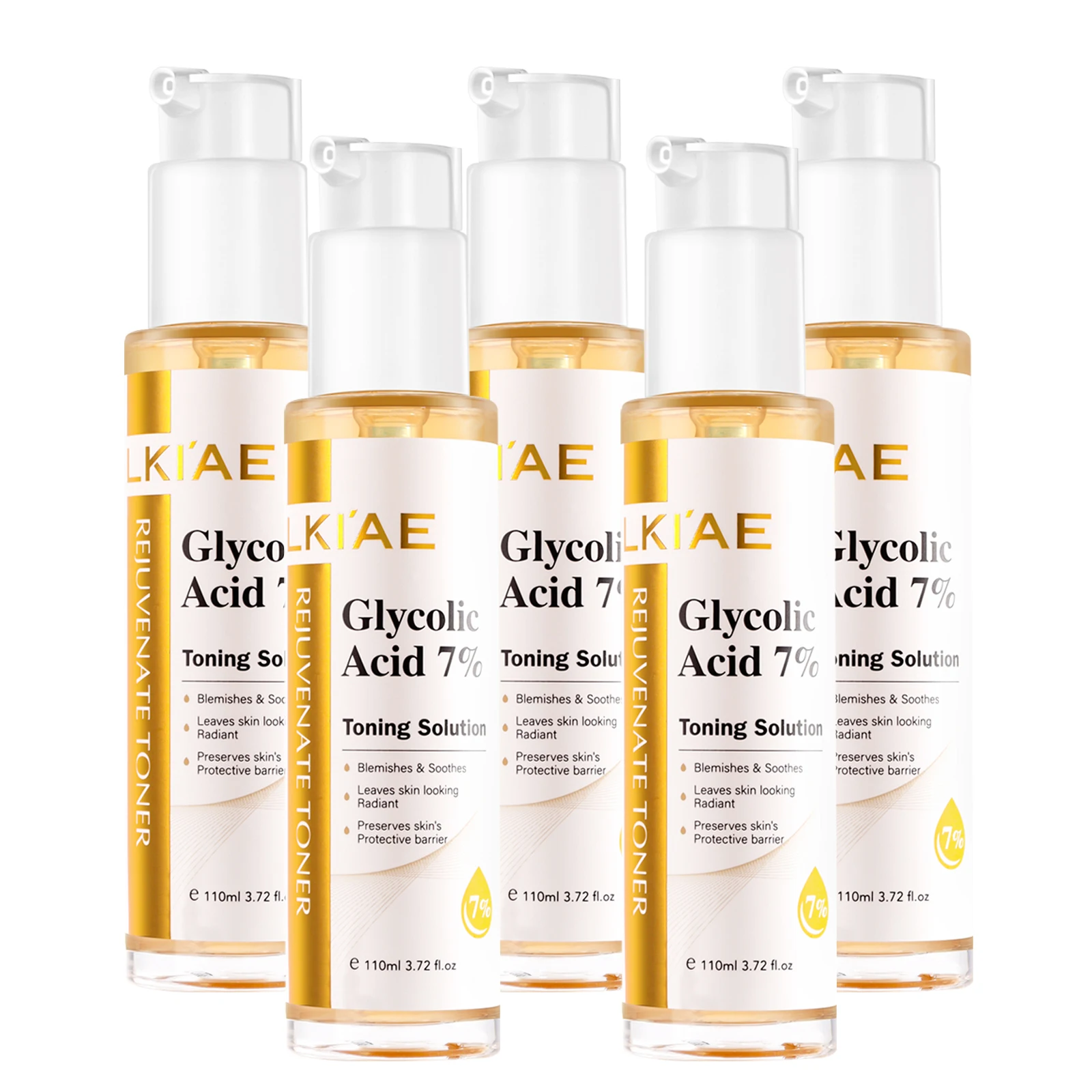 LKIAE Glycolic Acid 7% Face Toner, Lightening, Rejuvenate Skin, Reduce Fine Lines, Plump Skin, Even Complexion For All Skin Type