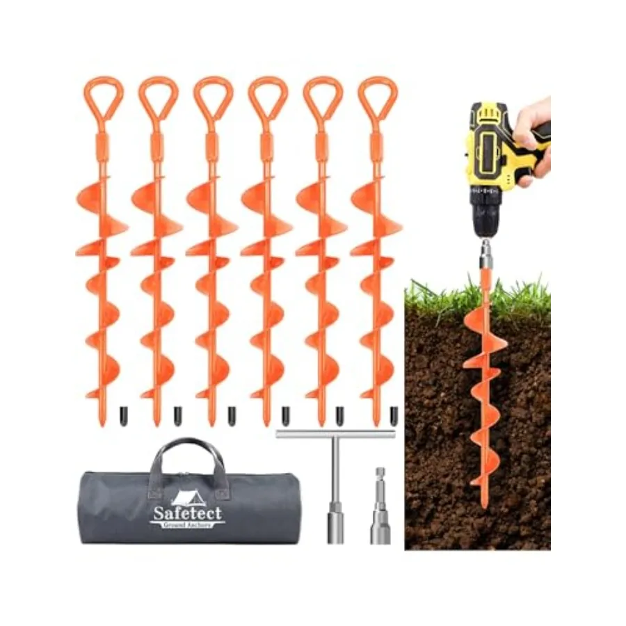 

Забивные винтовые заземляющие анкеры 15 дюймов, сверхпрочные, для батутов, кемпинговых навесов, палаток, крепления животных, качелей