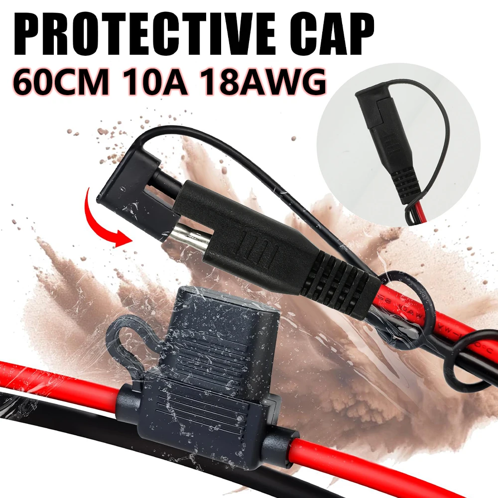 1/2/3/5/10PCS Fuse 10A 18AWG 60CM SAE Ring Car Charger Modified Terminal Harness Extension Cord Wholesale 12/24V ATR ATO/ATC Atm
