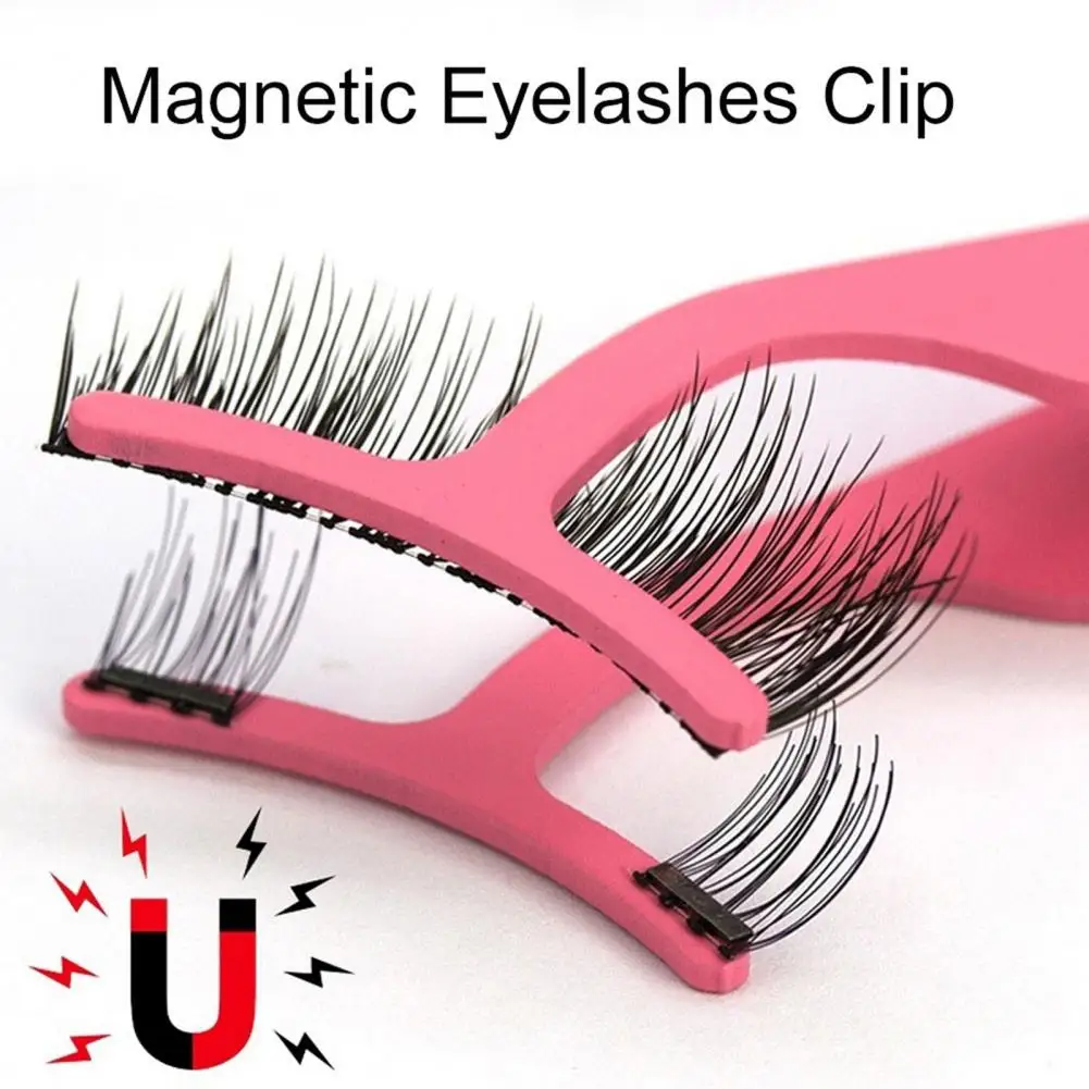 for Magnetic Lashes Tweezer Widen Handle Portable Stainless Steel Eyelash Applicator Ergonomic Eyelash False for Magnetic Lashes