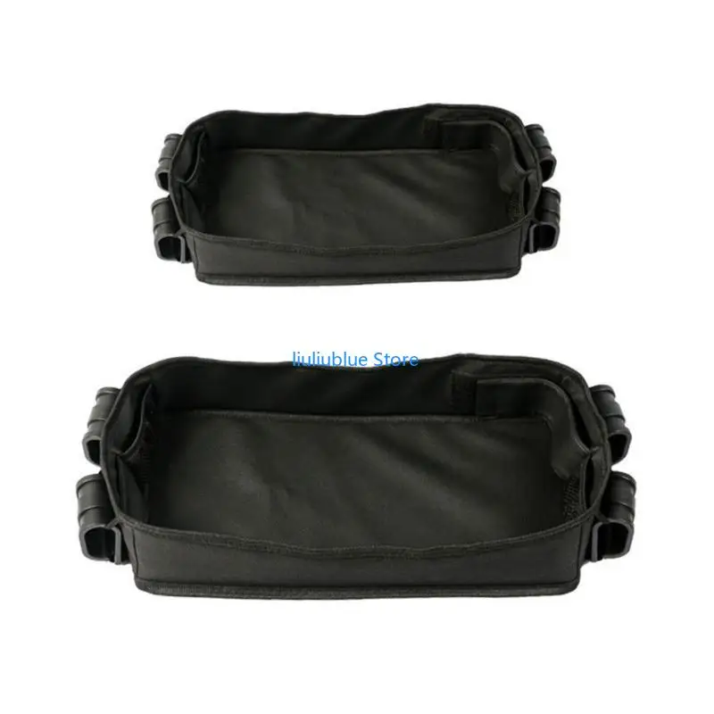 

Convenient Wagons Organiser Tray Universal Tray Equipped with Double Cup Holder and Storage Mesh Pockets 62CF