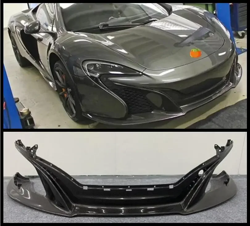 

For Mclaren MP4-12C 625C 650S Upgrade 675LT Real Carbon Fiber Front Bumper Lip Splitters Fog Light Cover Body Kit