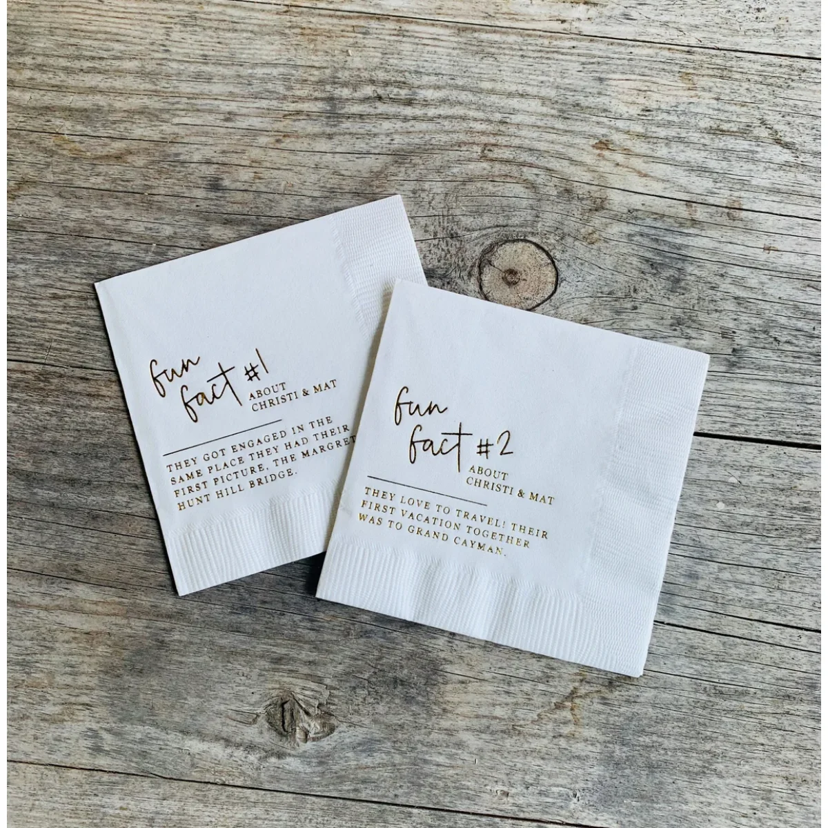 مناديل زفاف شخصية ، حقائق ممتعة ، أحادية الشكل ، ورق مخصص ، كوكتيل ، مشروبات ، حفلة ذكرى سنوية ، بير