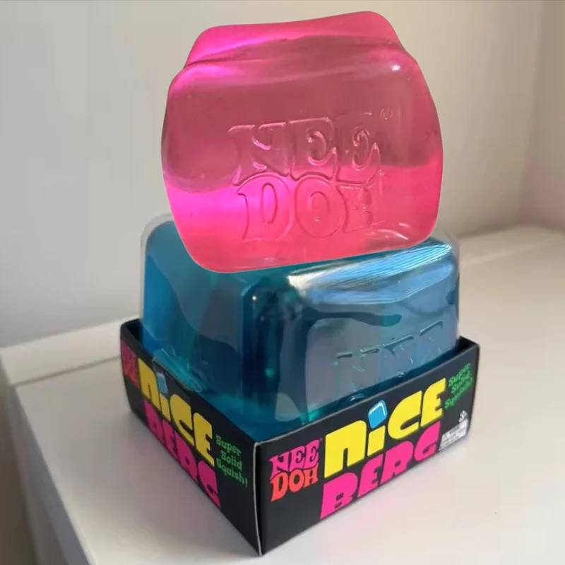Schylling Nee Doh Oversized Nice Cube 8 To 8.5 CM Translucent Slow Rebound Non Toxic Sensory Toy For ADHD Autism view 6